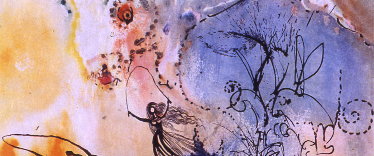 Detail from Salvador Dali's "Down the Rabbit Hole" from Alice in Wonderland series