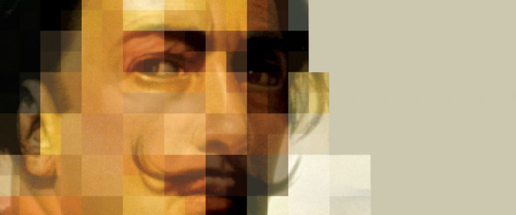 Detail from Salvador Dalí's "Gala Contemplating the Mediterranean Sea which at Twenty Meters Becomes the Portrait of Abraham Lincoln-Homage to Rothko (Second Version)"