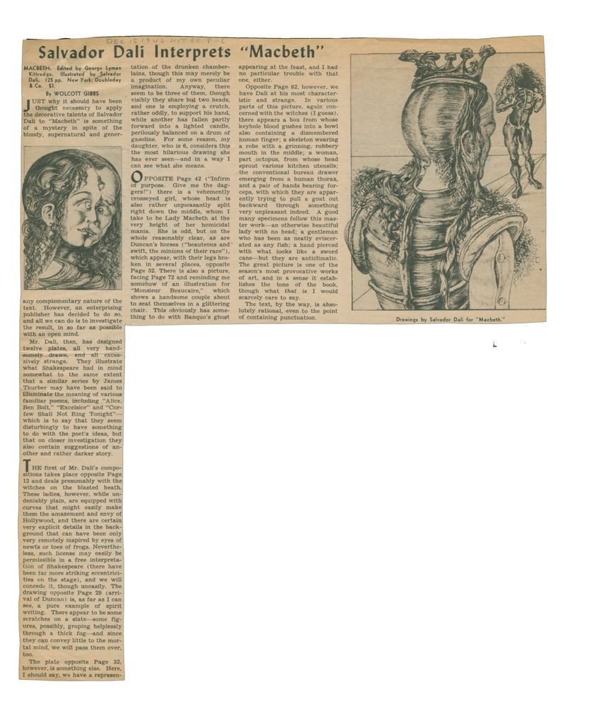 1946 NYT article on Dalí