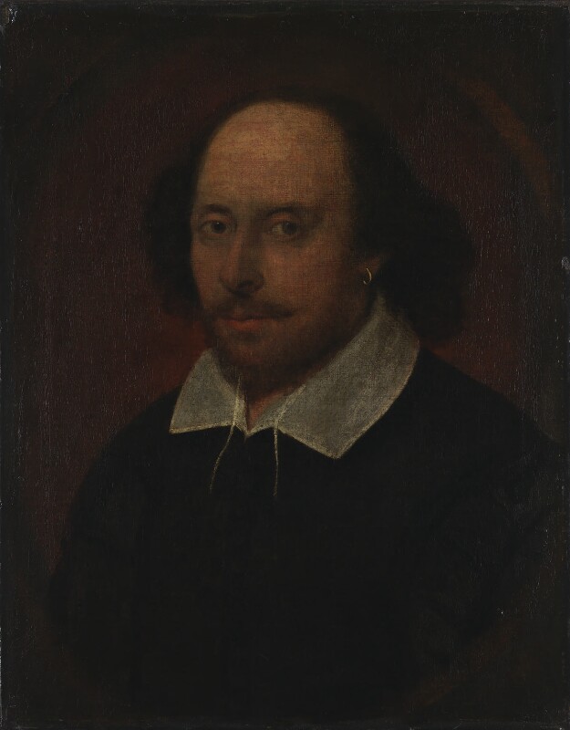 Portrait of William Shakespeare c.1600-10 associated with John Taylor; National Portrait Gallery London