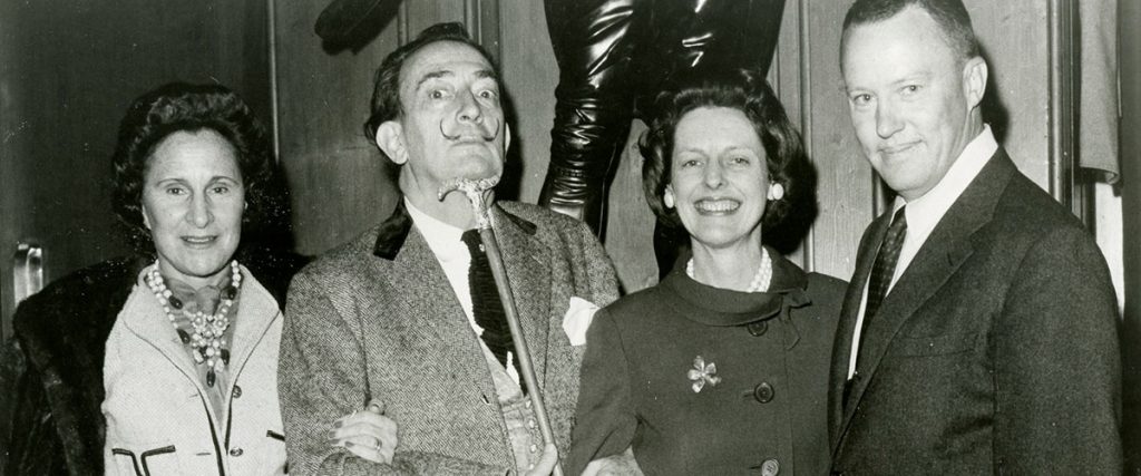 Salvador Dali with Dali Museum founders A. Reynolds & Eleanor Morse