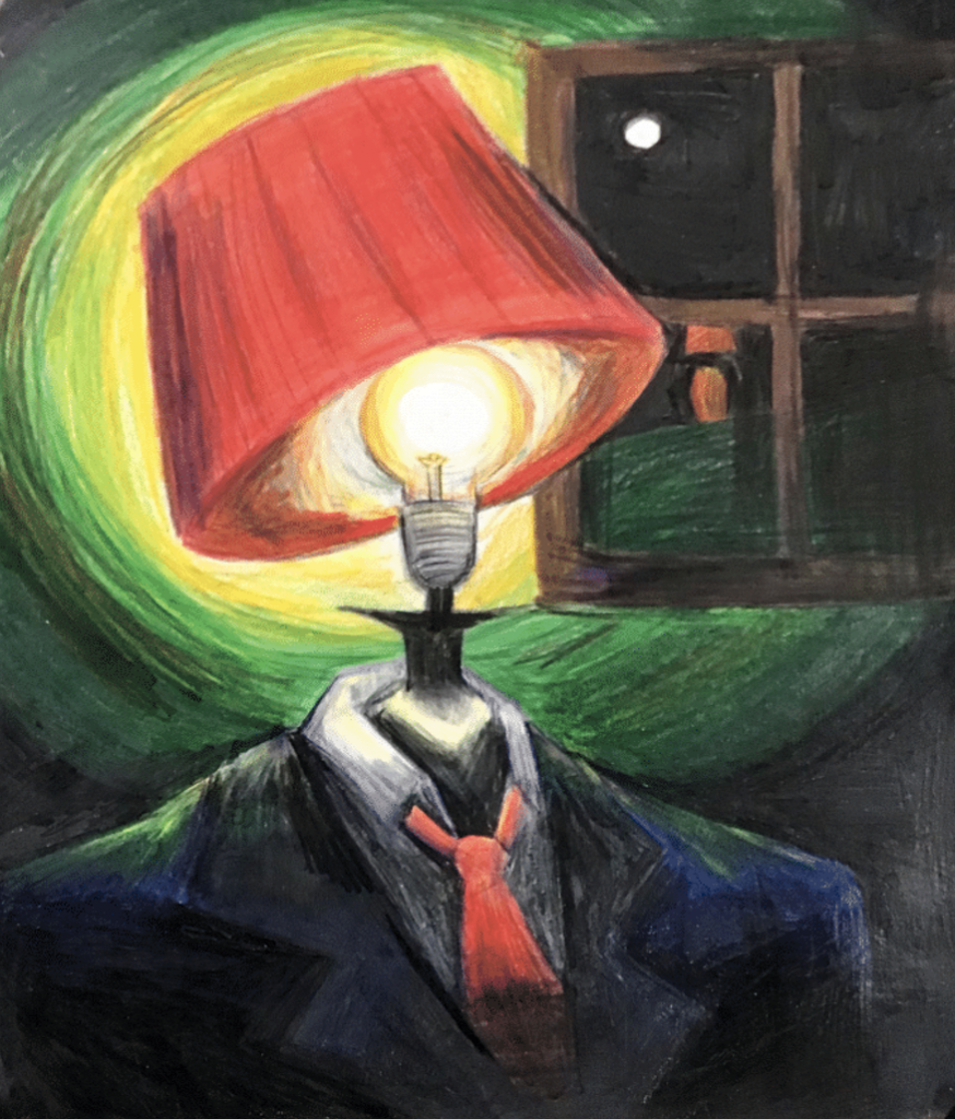 "The Lamp" by Abigail Curtin .The Dali's Student Surrealist Art Exhibit