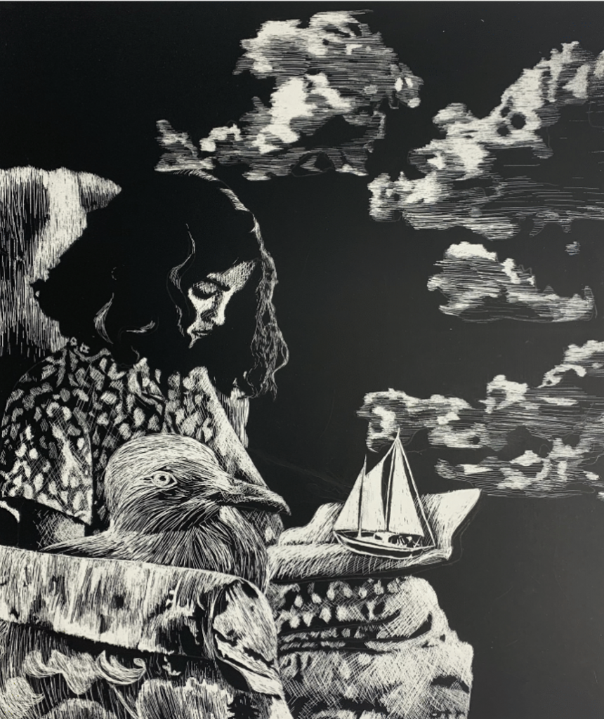 "Seasick" by Lana Newalu .The Dali's Student Surrealist Art Exhibit