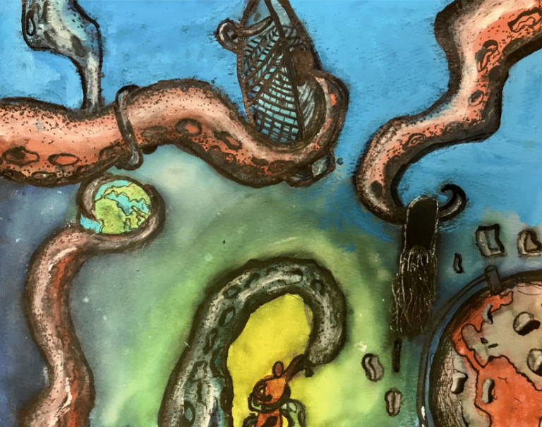SSAE Exhibit Artwork, colorful tentacles