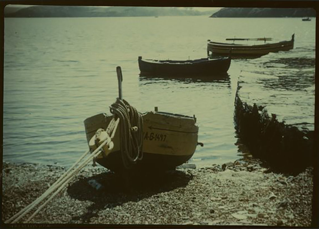 One of Gala's boats on the shore of Port Lligat.