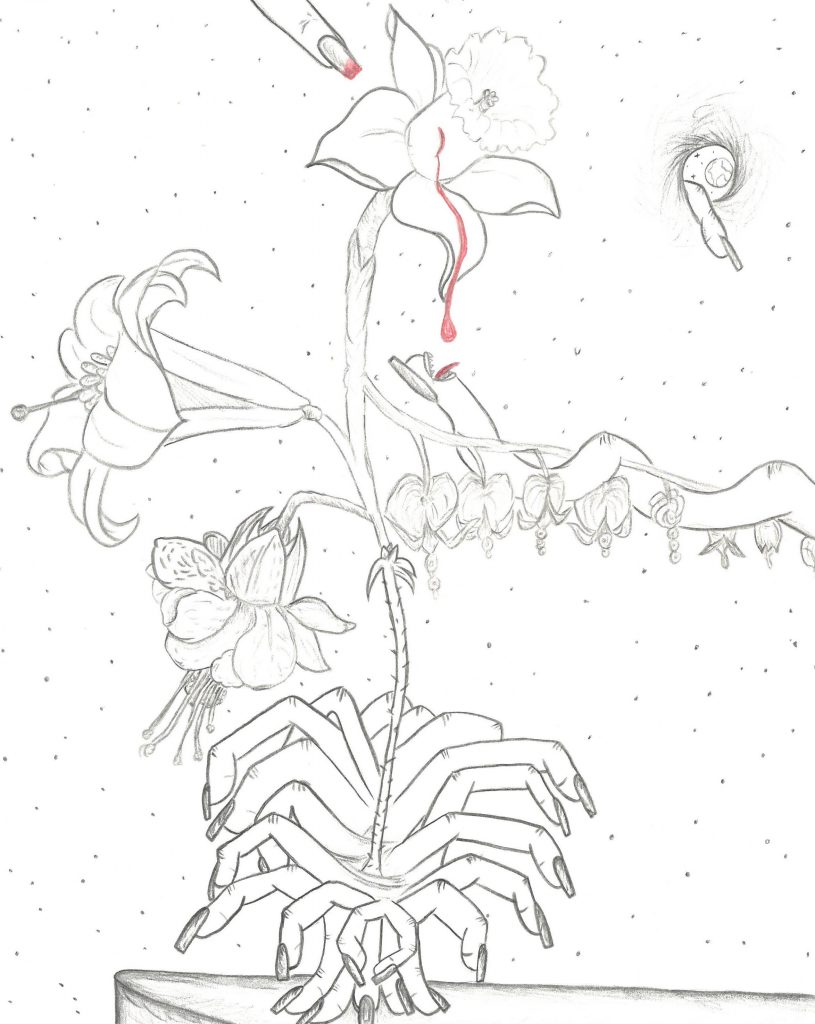 A sketch of a surreal flower