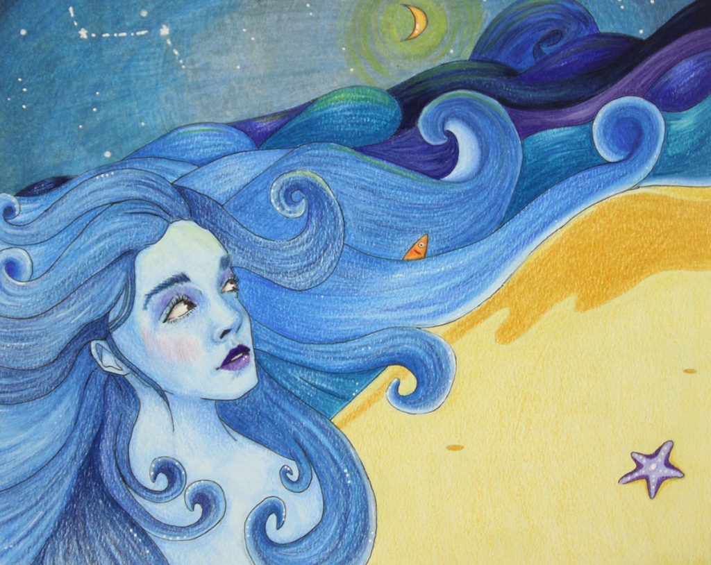 The Dali's Student Surrealist Art Exhibit, Ocean Goddess by Corinne Candelario