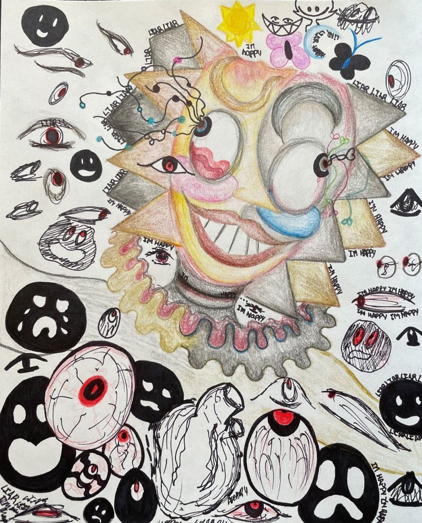 The Dali's Student Surrealist Art Exhibit, Look at Me, I'm Happy by Samantha Alvarez

