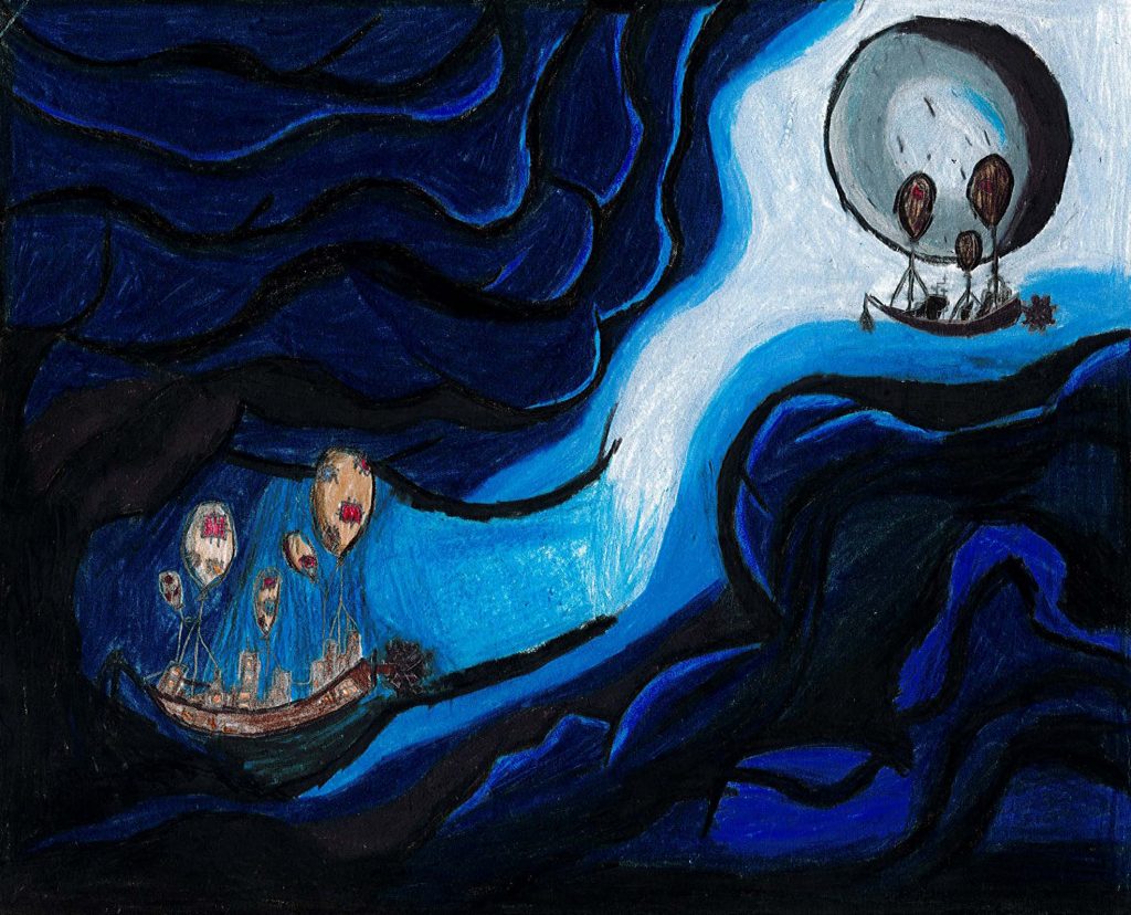 The Dali's Student Surrealist Art Exhibit, "Steampunk Sea" by Kaleb Hernandez