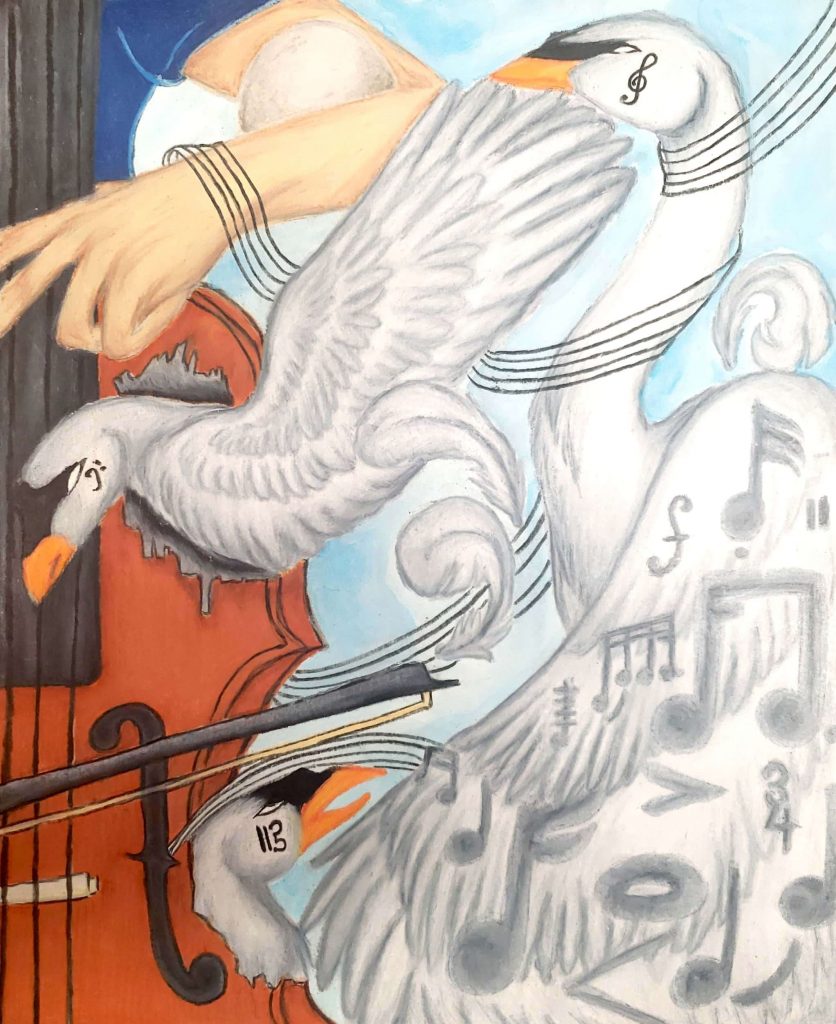 The Dali's Student Surrealist Art Exhibit, Invasion of Le Cygne by Celie Ngo