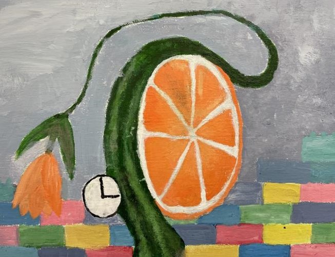 The Dali's Student Surrealist Art Exhibit, Time to Peel by Milah Restrepo

