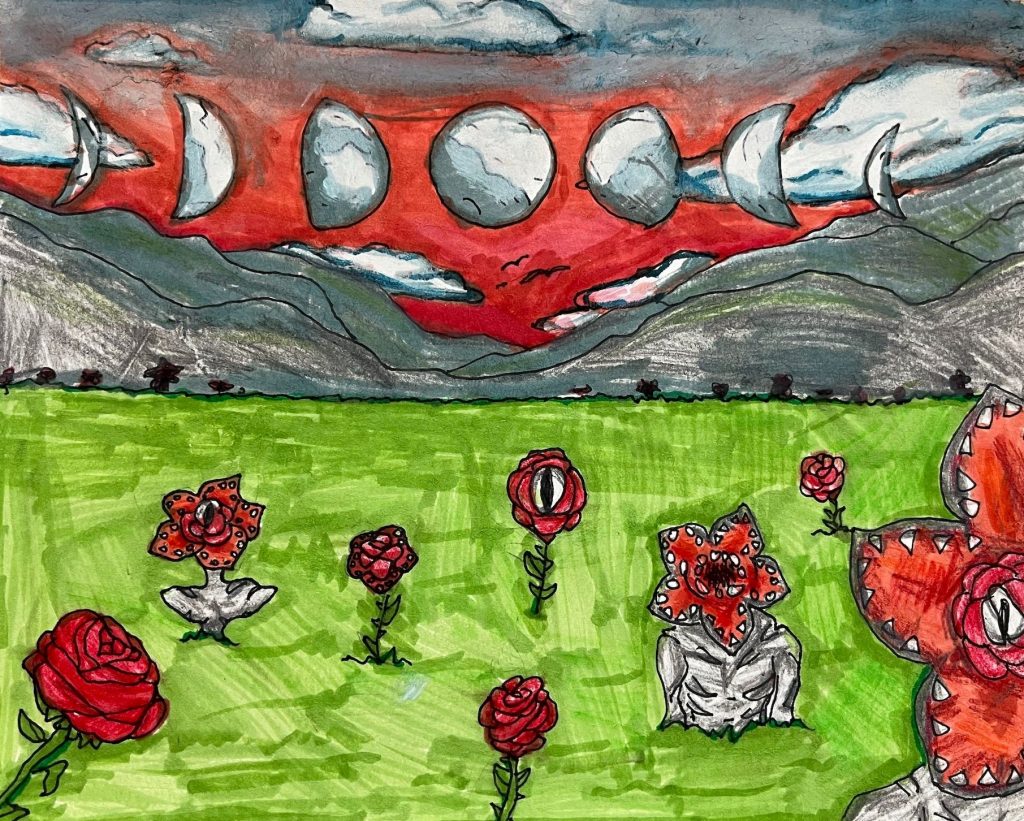 The Dali's Student Surrealist Art Exhibit, The Secret of the Valley of Roses by Isabella Salazar

