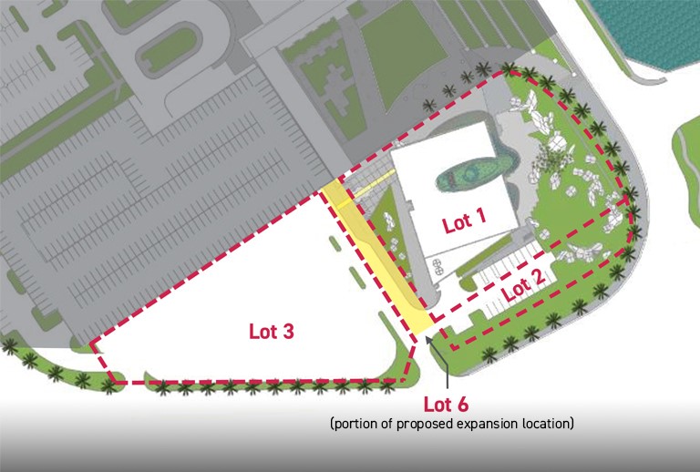 Dali Museum Expansion mock-up highlighting Lot 6