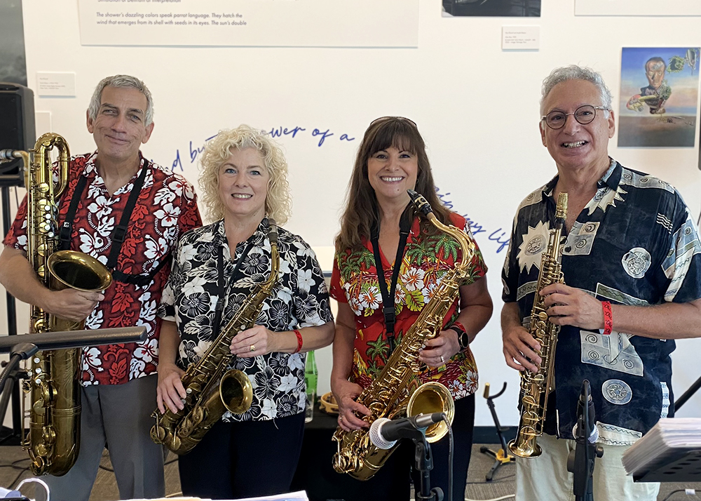 St. Pete Sax Quartet stands with instruments