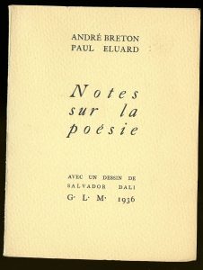 "Notes sur la poesie" publication by Paul Eluard and Andre Breton, 1936