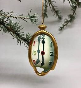 Melting clock ornament