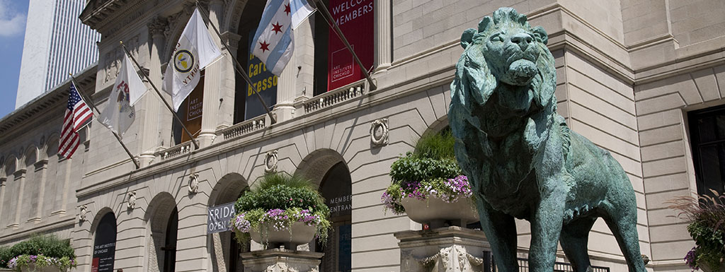 Exterior of the Art Institute of Chicago.